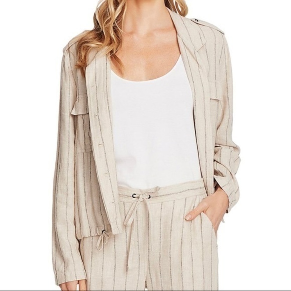 VINCE CAMUTO Light Stone Stripe Blazer Small - Picture 1 of 12